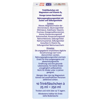 Abbildung der Produktverpackung Doppelherz system MAGNESIUM 400 LIQUID Seitenansicht rechts